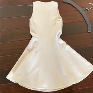 Theory off white fit & flare dress